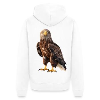 Seeadler Adler Eagle - Unisex Premium Bio Zip Hoodie - Weiß - Hinten - Thijin (182cm)