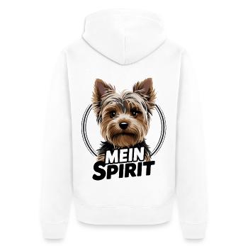 Yorkie Yorkshire Terrier mein Spirit Seelenhund - Unisex Premium Bio Zip Hoodie - Weiß - Hinten - Thijin (182cm)