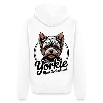 Yorkie Yorkshire Terrier mein Spirit Seelenhund - Unisex Premium Bio Zip Hoodie - Weiß - Hinten - Thijin (182cm)
