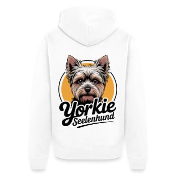 Yorkie Yorkshire Terrier mein Spirit Seelenhund - Unisex Premium Bio Zip Hoodie - Weiß - Hinten - Thijin (182cm)