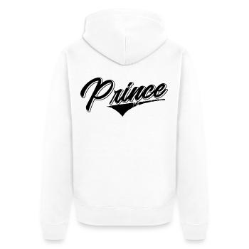 prince daddy mummy boy birth birthday gift - Unisex Premium Organic Zip Hoodie - white - Back - Thijin (182cm)