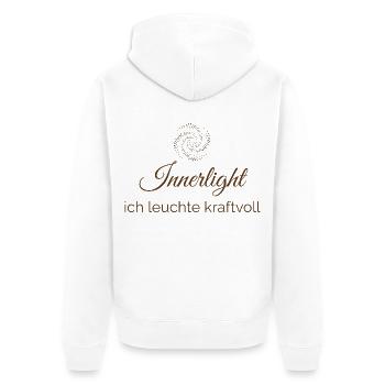 Inner Light - Entfache dein inneres Leuchten - Unisex Premium Bio Zip Hoodie - Weiß - Hinten - Thijin (182cm)