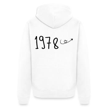1978 Anniversaire 1978 Retro 1978 - Veste à capuche bio Premium Unisexe - blanc - Dos - Thijin (182cm)