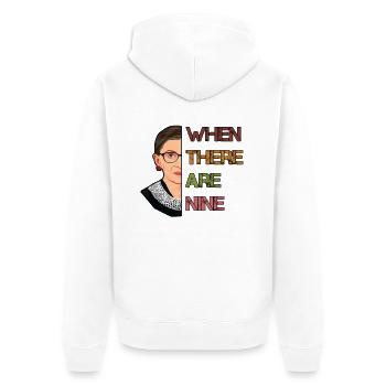 Quand il y a neuf féministes RBG Ruth Bader - Veste à capuche bio Premium Unisexe - blanc - Dos - Thijin (182cm)