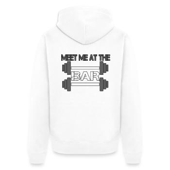 Retrouvez-moi au bar - Veste à capuche bio Premium Unisexe - blanc - Dos - Thijin (182cm)