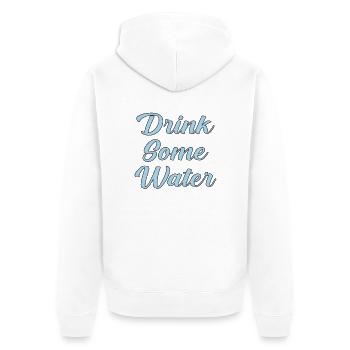 Trink etwas Wasser Skript - Unisex Premium Bio Zip Hoodie - Weiß - Hinten - Thijin (182cm)