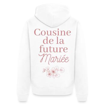 Cousine future Mariée. EJVF Team future mariée - Veste à capuche bio Premium Unisexe - blanc - Dos - Thijin (182cm)