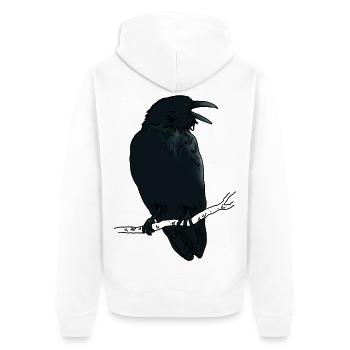 Schwarzer Rabe - Unisex Premium Bio Zip Hoodie - Weiß - Hinten - Thijin (182cm)