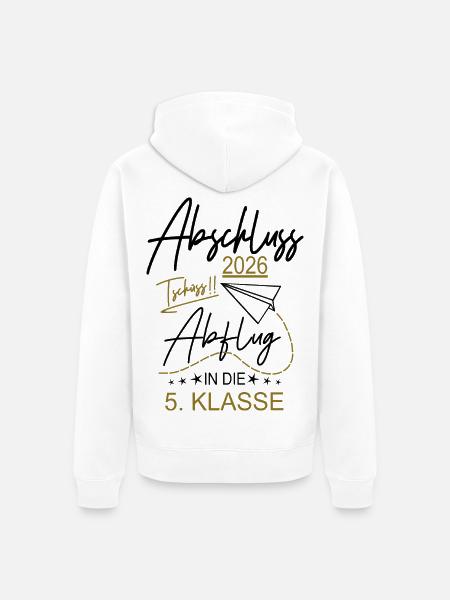 Grundschule Abschluss 2026 - Unisex Premium Bio Zip Hoodie - Weiß
