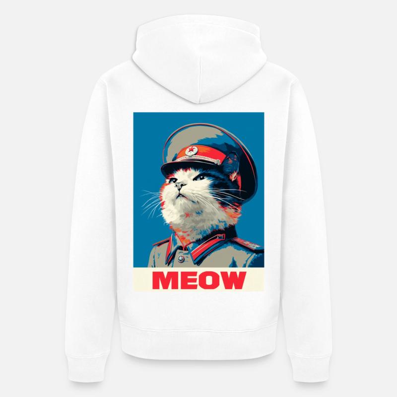 Chat Pop Art - Veste à capuche bio Premium Unisexe - blanc
