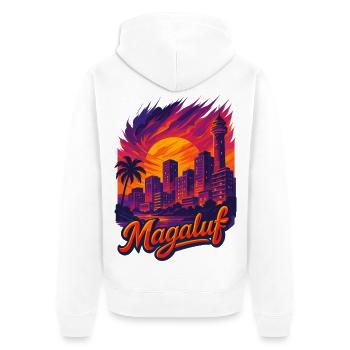 Magaluf Mallorca Malle Holiday Sun Gift - Unisex Premium Organic Zip Hoodie - white - Back - Thijin (182cm)