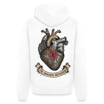 Cœur Steampunk avec Gears Dark Academia - Veste à capuche bio Premium Unisexe - blanc - Dos - Thijin (182cm)