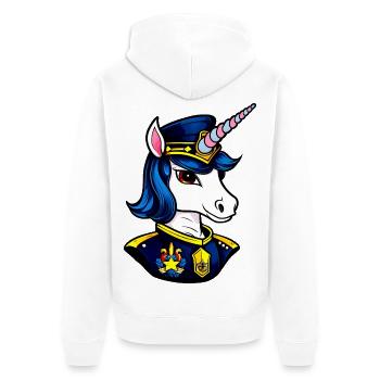 Licorne de la Police - Veste à capuche bio Premium Unisexe - blanc - Dos - Thijin (182cm)