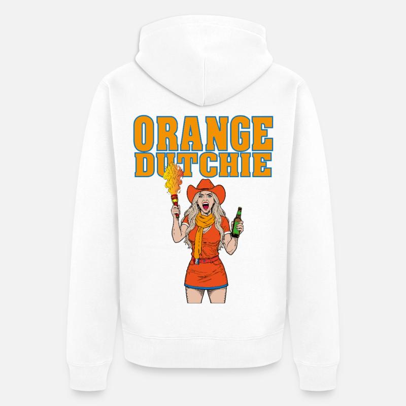 orangedutchie - Unisex Premium Organic Zip Hoodie - white