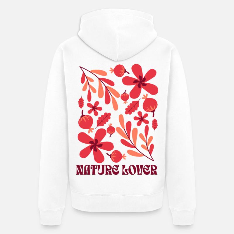 Amoureux de la nature - Veste à capuche bio Premium Unisexe - blanc