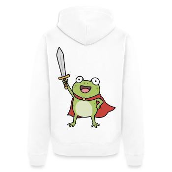Frog Knight Cloak Sword - Unisex Premium Organic Zip Hoodie - white - Back - Thijin (182cm)