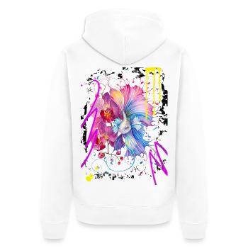 Fische-Frau – Astrologiegeschenk - Unisex Premium Bio Zip Hoodie - Weiß - Hinten - Thijin (182cm)