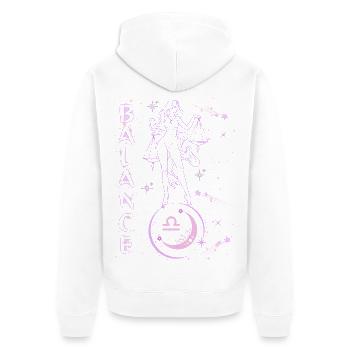 Libra Women – Astrology Gift - Unisex Premium Organic Zip Hoodie - white - Back - Thijin (182cm)