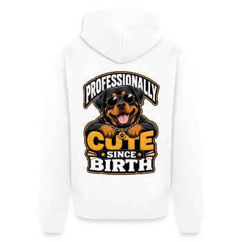 Rottweiler - Unisex Premium Organic Zip Hoodie - white - Back - Thijin (182cm)