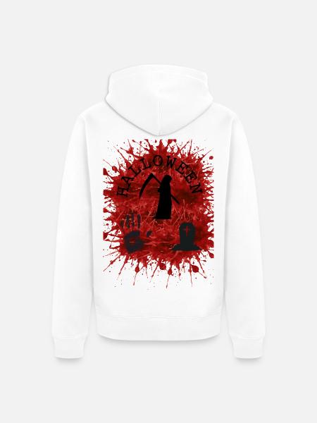 Halloween-_Tod_-2875_x_3900_px-_20261011_2127 - Unisex Premium Bio Zip Hoodie - Weiß