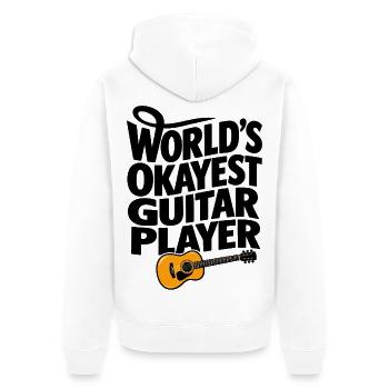 Lustiger Gitarrist, Gitarrist, Musiker, Bandkunst - Unisex Premium Bio Zip Hoodie - Weiß - Hinten - Thijin (182cm)