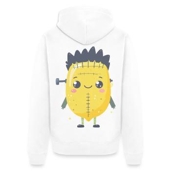 Franken-Lemon - Unisex Premium Bio Zip Hoodie - Weiß - Hinten - Thijin (182cm)