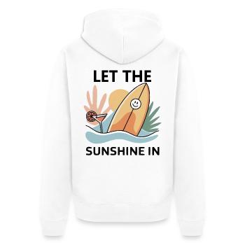 Let the Sunshine In – T-shirt d’été style rétro - Veste à capuche bio Premium Unisexe - blanc - Dos - Thijin (182cm)