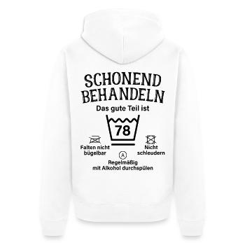 78. Geburtstag Schonend Behandeln 78 Teil Ist 78 - Unisex Premium Bio Zip Hoodie - Weiß - Hinten - Thijin (182cm)