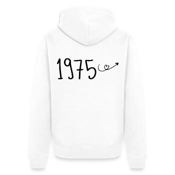 1975 Jubiläum 1975 Retro 1975 - Unisex Premium Bio Zip Hoodie - Weiß - Hinten - Thijin (182cm)