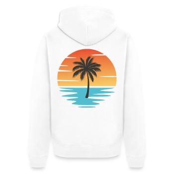 Plage Coucher de soleil - Veste à capuche bio Premium Unisexe - blanc - Dos - Thijin (182cm)