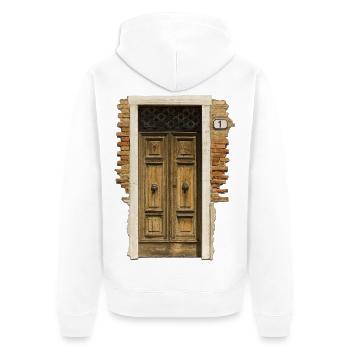 1st birthday door Venice - Unisex Premium Organic Zip Hoodie - white - Back - Thijin (182cm)