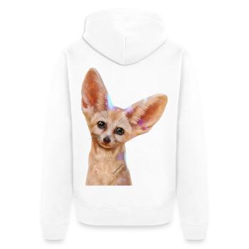 Fennek - Unisex Premium Bio Zip Hoodie - Weiß - Hinten - Thijin (182cm)