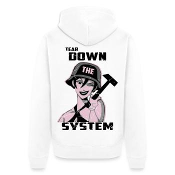 Détruire le système - Veste à capuche bio Premium Unisexe - blanc - Dos - Thijin (182cm)