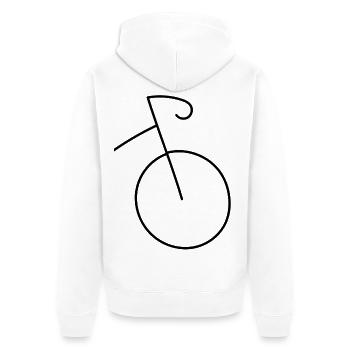 Die Leichtigkeit des Fahrradfahrens - Unisex Premium Bio Zip Hoodie - Weiß - Hinten - Thijin (182cm)