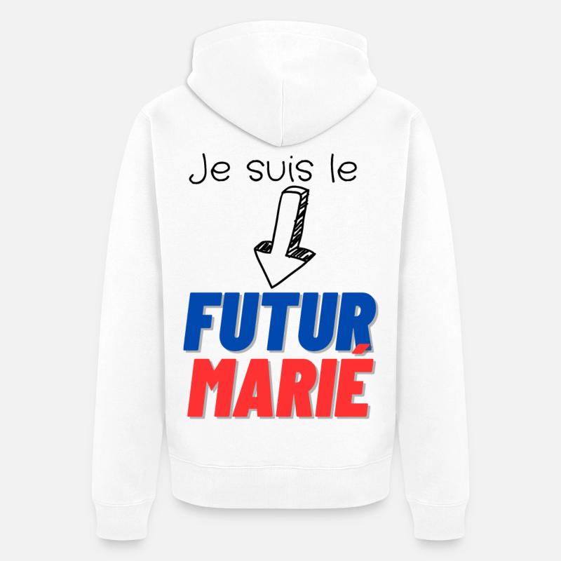 EVG futur marié. Enterrement vie célibataire - Veste à capuche bio Premium Unisexe - blanc
