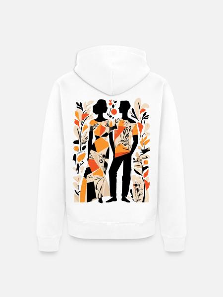 Abstract Art Man and Woman - Unisex Premium Organic Zip Hoodie - white