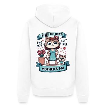 Mother's Day Fun and Affectionate Cat - Unisex Premium Organic Zip Hoodie - white - Back - Thijin (182cm)