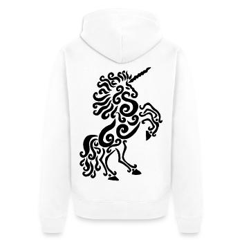 Cheval licorne (noir) - Veste à capuche bio Premium Unisexe - blanc - Dos - Thijin (182cm)