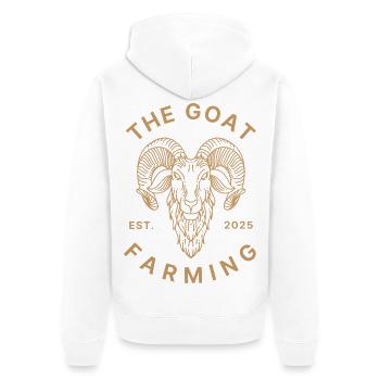 L’élevage du GOAT - Vintage Goat Design - Veste à capuche bio Premium Unisexe - blanc - Dos - Thijin (182cm)