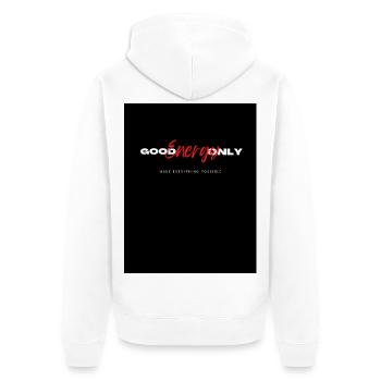 Positive Energy Motivation Graphic Design - Unisex Premium Organic Zip Hoodie - white - Back - Thijin (182cm)