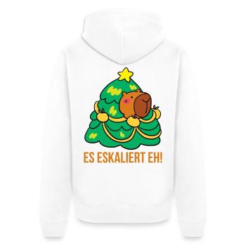 It's escalating anyway! - Unisex Premium Organic Zip Hoodie - white - Back - Thijin (182cm)