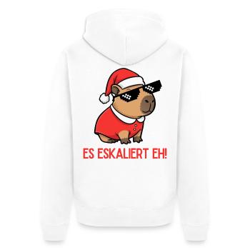 Ça s’intensifie de toute façon – Édition 🎄🎉 fête de Noël - Veste à capuche bio Premium Unisexe - blanc - Dos - Thijin (182cm)
