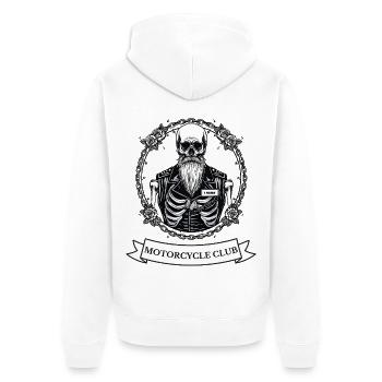 MOTORRADCLUB002 - Unisex Premium Organic Zip Hoodie - white - Back - Thijin (182cm)