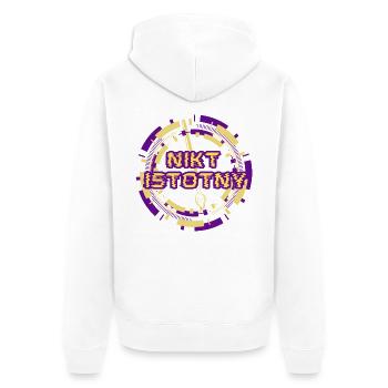 Niemand Wichtiges - Unisex Premium Bio Zip Hoodie - Weiß - Hinten - Thijin (182cm)