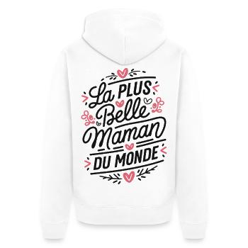 The Most Beautiful Mom in the World - Unisex Premium Organic Zip Hoodie - white - Back - Thijin (182cm)