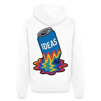 Ideen Schmelzende Regenbogendose - Unisex Premium Bio Zip Hoodie - Weiß - Hinten - Thijin (182cm)