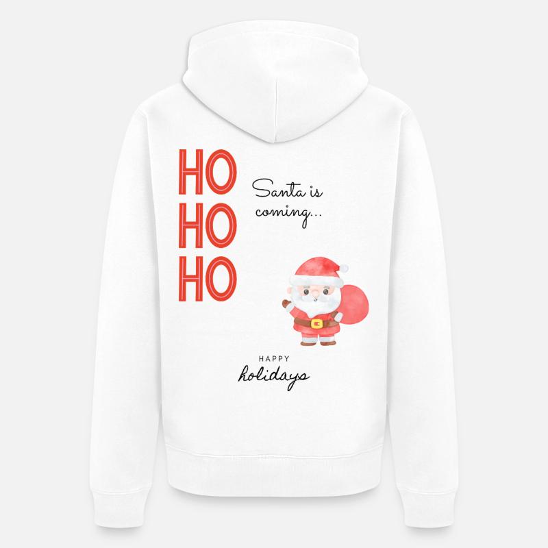 Le Père Noël arrive - Veste à capuche bio Premium Unisexe - blanc
