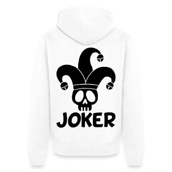 Black Joker Skull - Unisex Premium Organic Zip Hoodie - white - Back - Thijin (182cm)