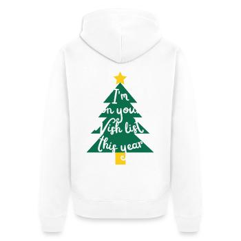 I'm on your wish list this year - Unisex Premium Organic Zip Hoodie - white - Back - Thijin (182cm)