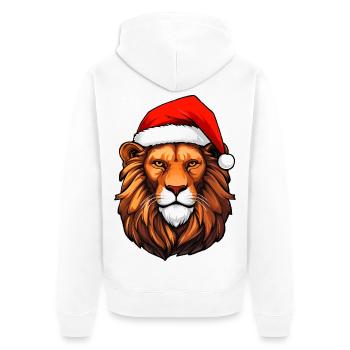 Löwe Weihnachtsmann - Unisex Premium Bio Zip Hoodie - Weiß - Hinten - Thijin (182cm)